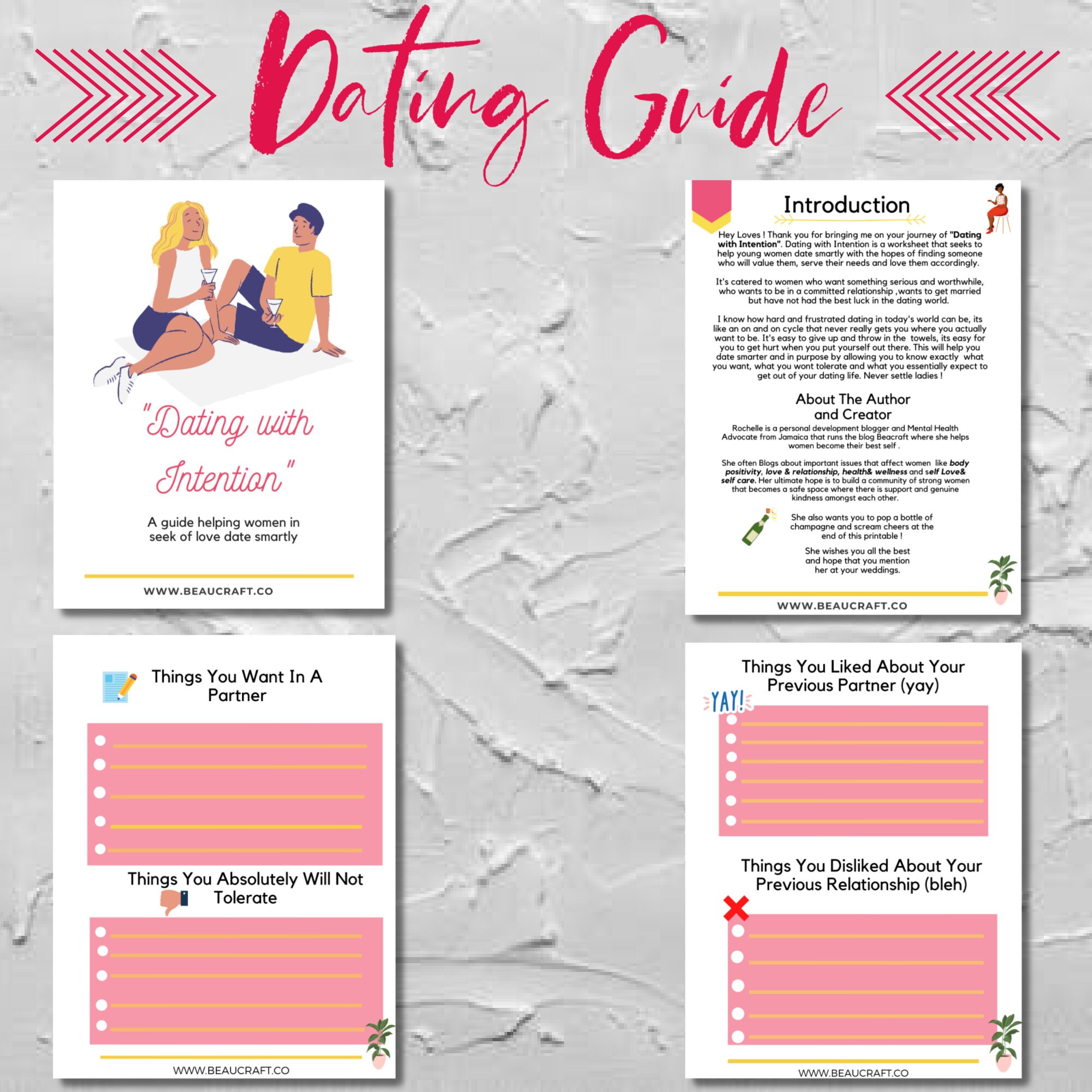 Dating Guide and Relationship planner Printable Worksheet for | Etsy