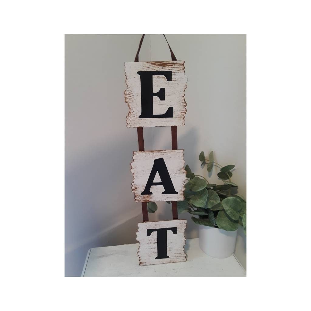 EAT Rustic Kitchen Decor Farmhouse Wooden Wall Hanging Etsy