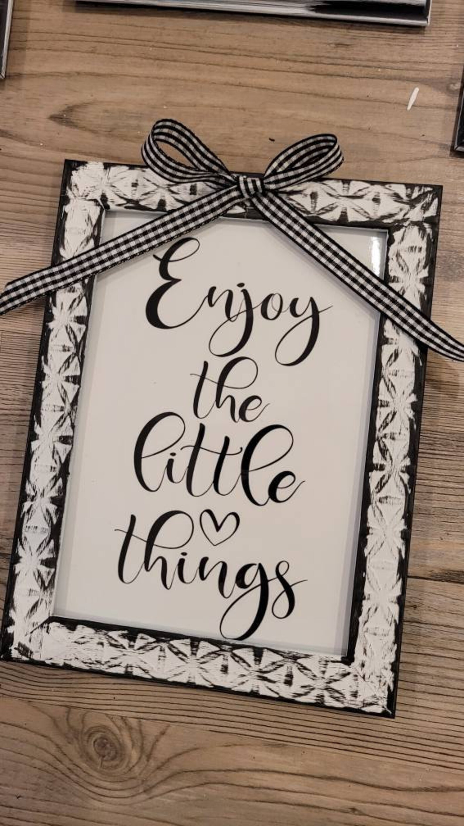 Buffalo Check Farmhouse Signs Black White Distressed - Etsy