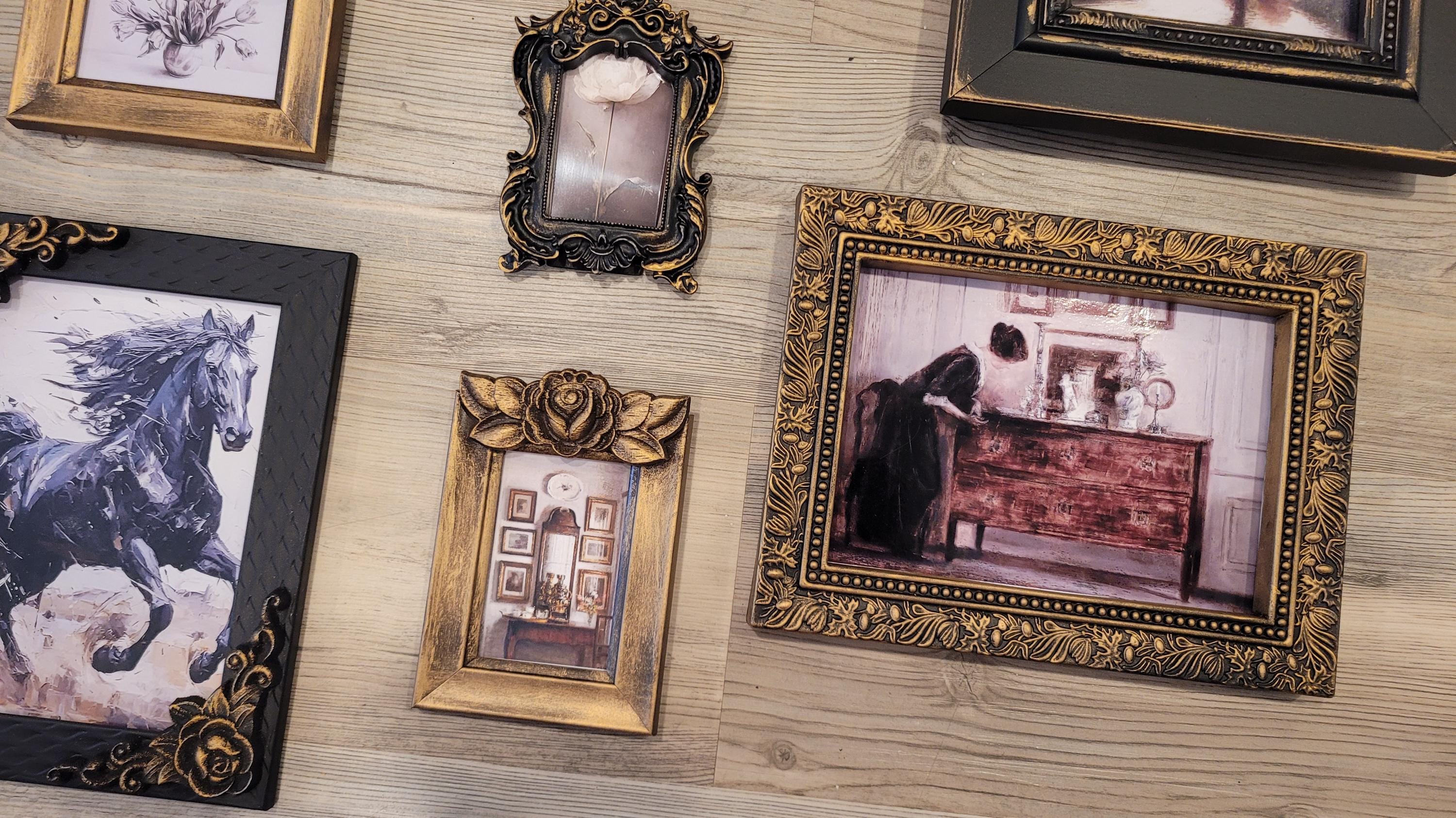 Vintage & Modern | Picture Frames | Gold Ornate Picture Frame | Moody | Dark Academia | Cottagecore | Gallery Wall Print | Maximalist