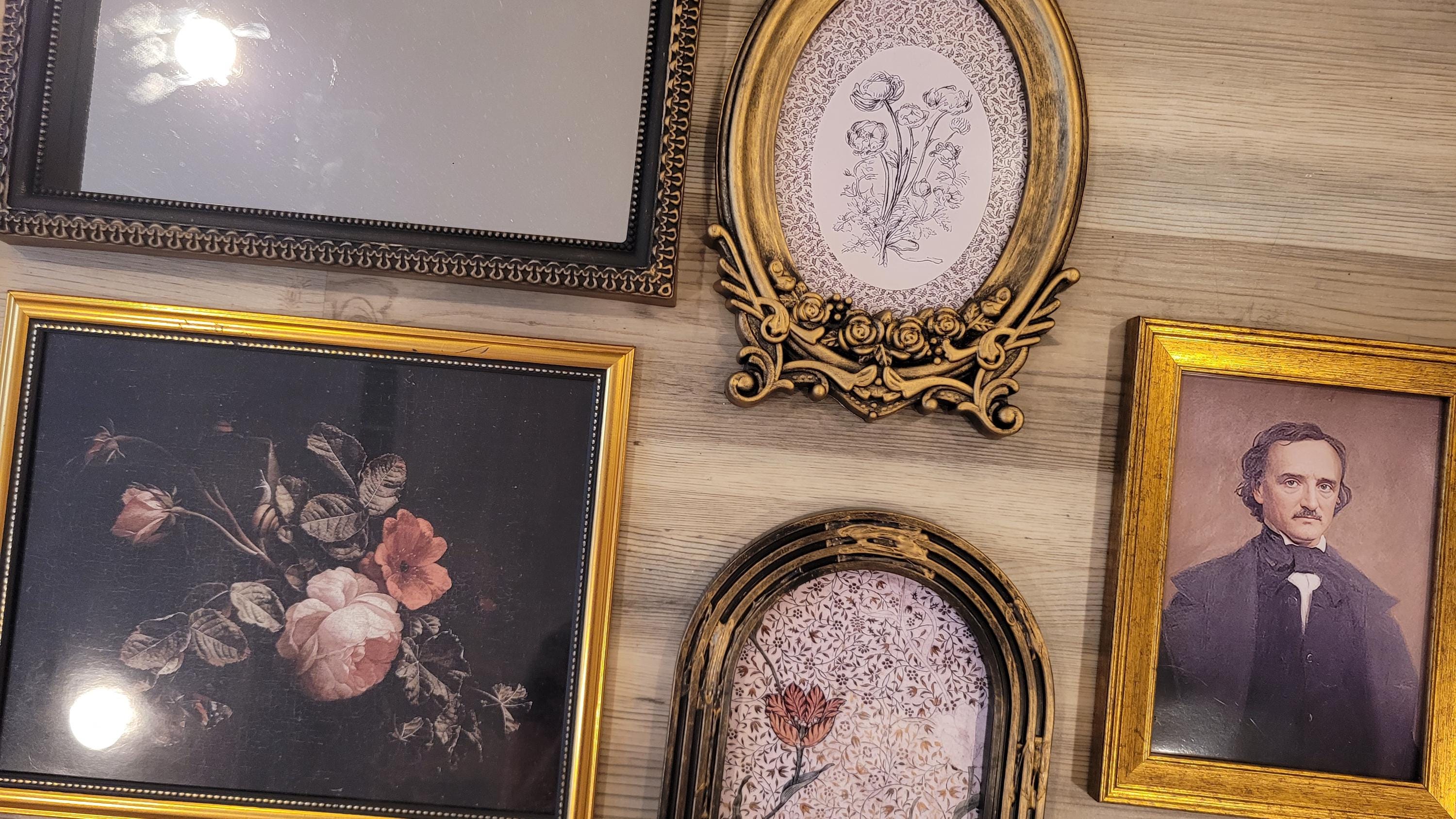 Vintage & Modern | Picture Frames Mirror | Gold Ornate Picture Frame | Moody | Dark Academia | Cottagecore | Gallery Wall Print | Maximalist