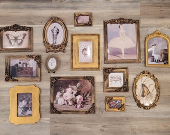 Vintage and Modern Picture Frames: Gold Ornate, Moody, Dark Academia, Gallery Wall, Maximalist