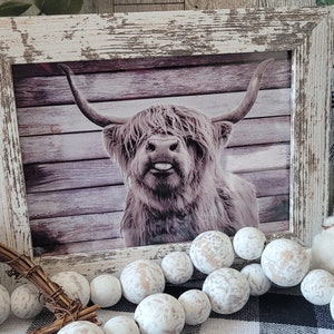 Highland Cow Farmhouse Kitchen Sign | Rustic Distressed | Tier Tray | Rustic Farmhouse | Farmhouse Decor | Wall Hanger