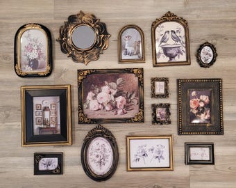 Vintage and Modern Picture Frames: Gold Ornate, Moody, Dark Academia, Gallery Wall, Maximalist