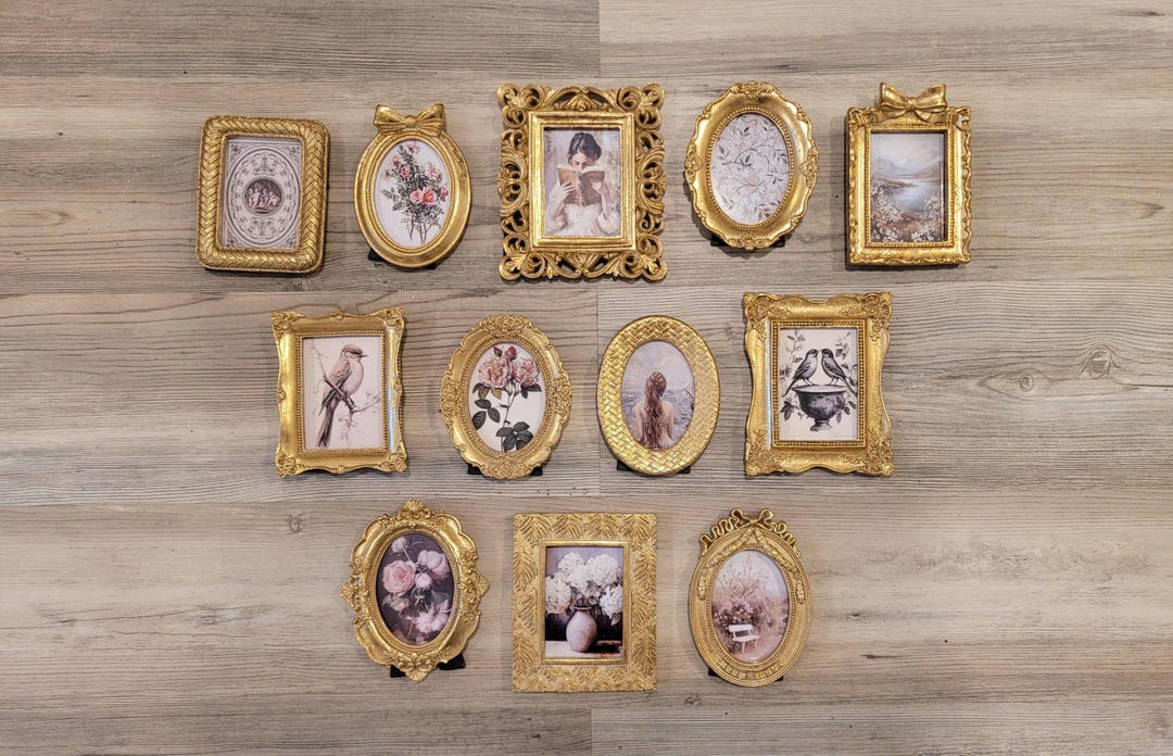 Small Photo Frame Gold Ornate Mini Picture Frames: Moody, Dark Academia, Gallery Wall ...