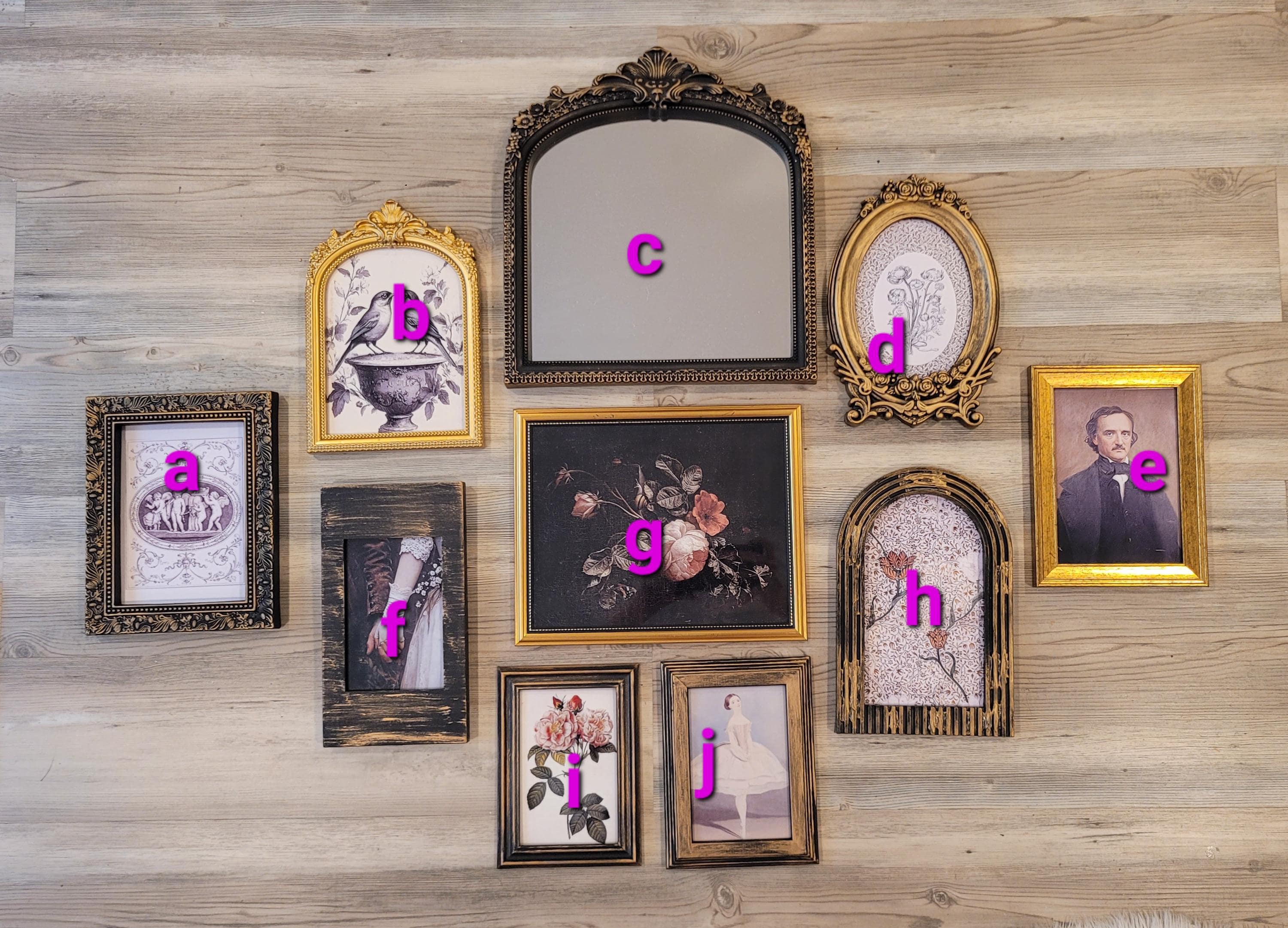 Vintage & Modern | Picture Frames Mirror | Gold Ornate Picture Frame | Moody | Dark Academia | Cottagecore | Gallery Wall Print | Maximalist