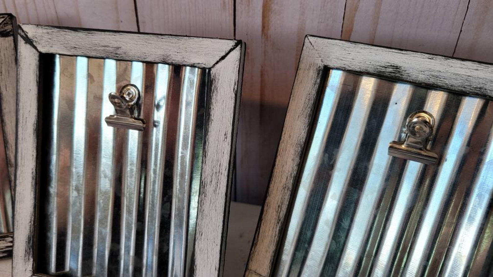 Galvanized Metal Picture Frame Tier Tray Decor Rustic Etsy