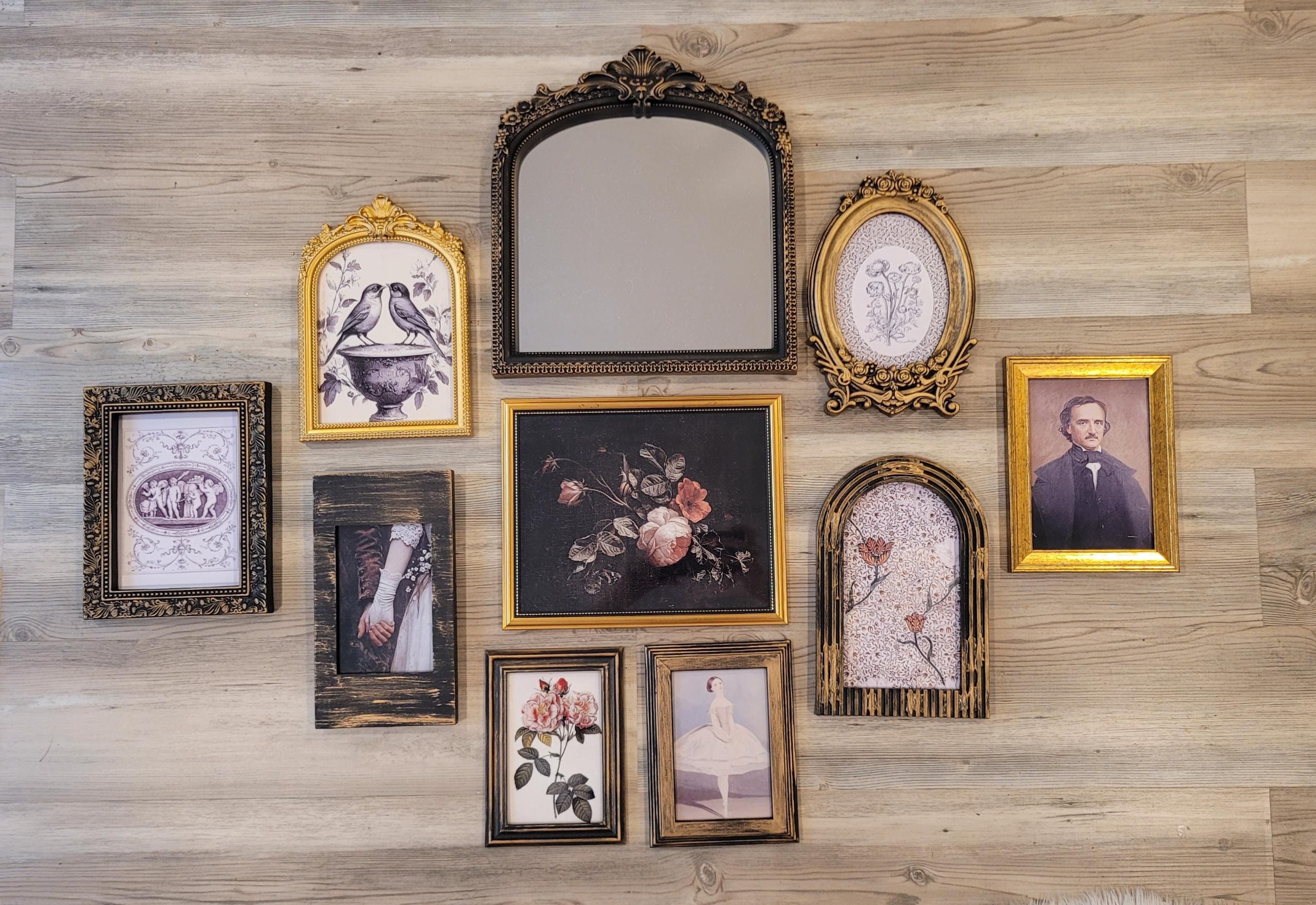 Vintage & Modern | Picture Frames Mirror | Gold Ornate Picture Frame | Moody | Dark Academia | Cottagecore | Gallery Wall Print | Maximalist