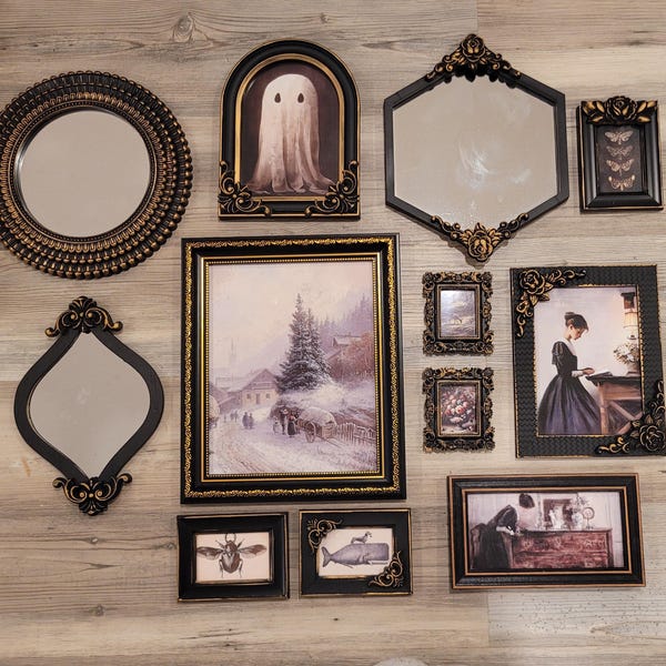 Vintage and Modern Picture Frames: Gold Ornate, Moody, Dark Academia, Gallery Wall, Maximalist