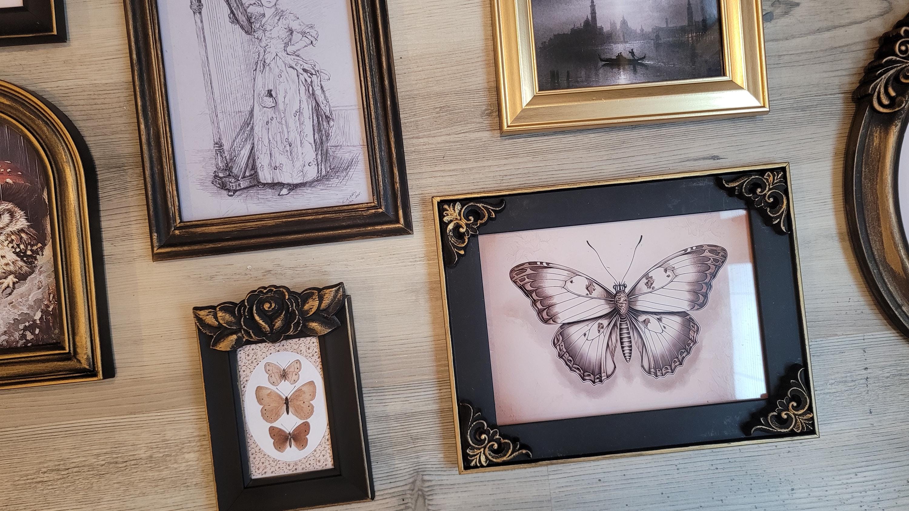 Vintage & Modern | Picture Frames | Gold Ornate Picture Frame | Moody | Dark Academia | Cottagecore | Gallery Wall Print | Maximalist