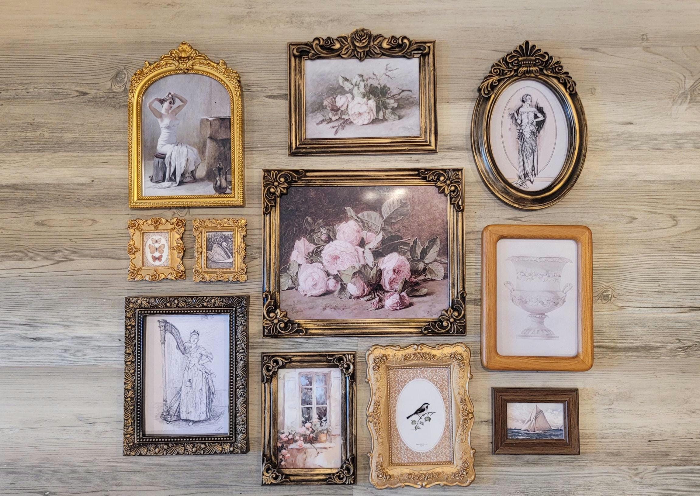 Vintage and Modern Picture Frames: Gold Ornate, Moody, Dark Academia, Gallery Wall, Maximalist