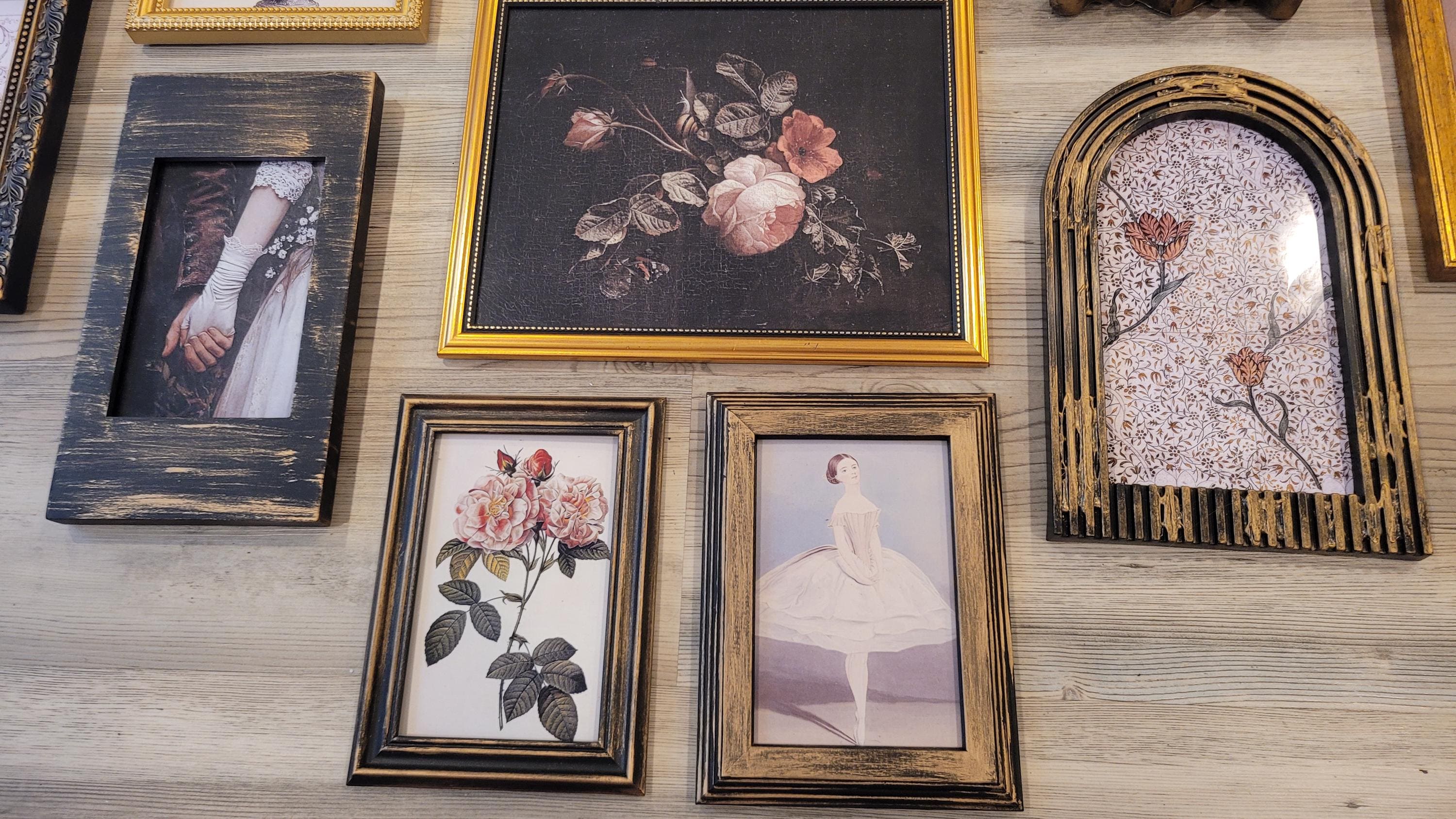 Vintage & Modern | Picture Frames Mirror | Gold Ornate Picture Frame | Moody | Dark Academia | Cottagecore | Gallery Wall Print | Maximalist