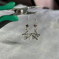 Whimsygoth Star Studded Silver Earrings | Swirly Gothic Hypoallergenic Stainless Steel Hook Dangly Space Nature Aesthetic Handmade Jewelry