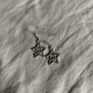 Whimsygoth Silber Swirly Stern Ohrringe | Himmlischer Fairycore Cottagecore Indie Kokette Einzigartiger Niedlicher Gotischer Handgemachter Schmuck Bild 6