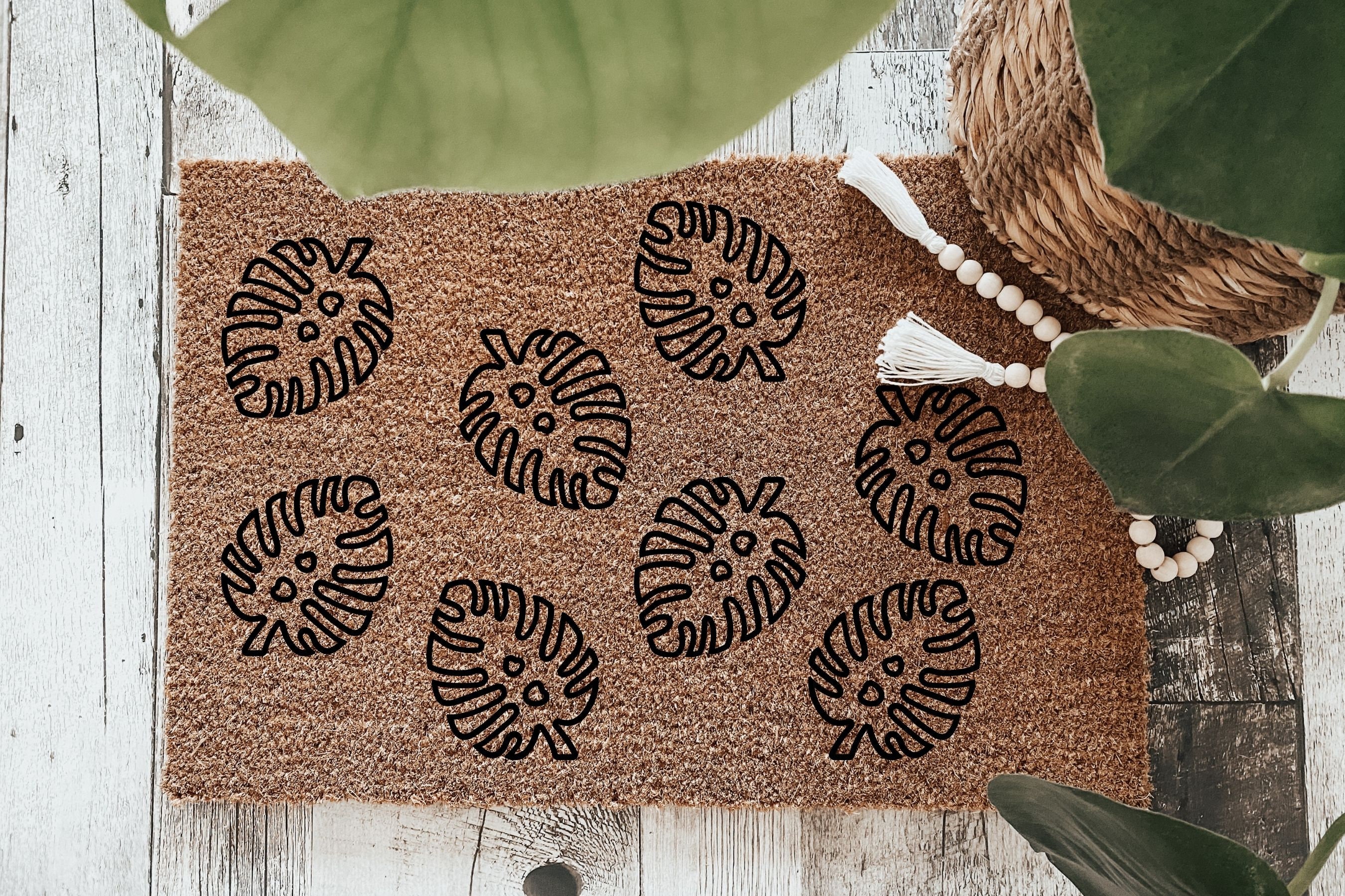 Monstera Doormat Spring Doormat Plant Lady Doormat Front Etsy