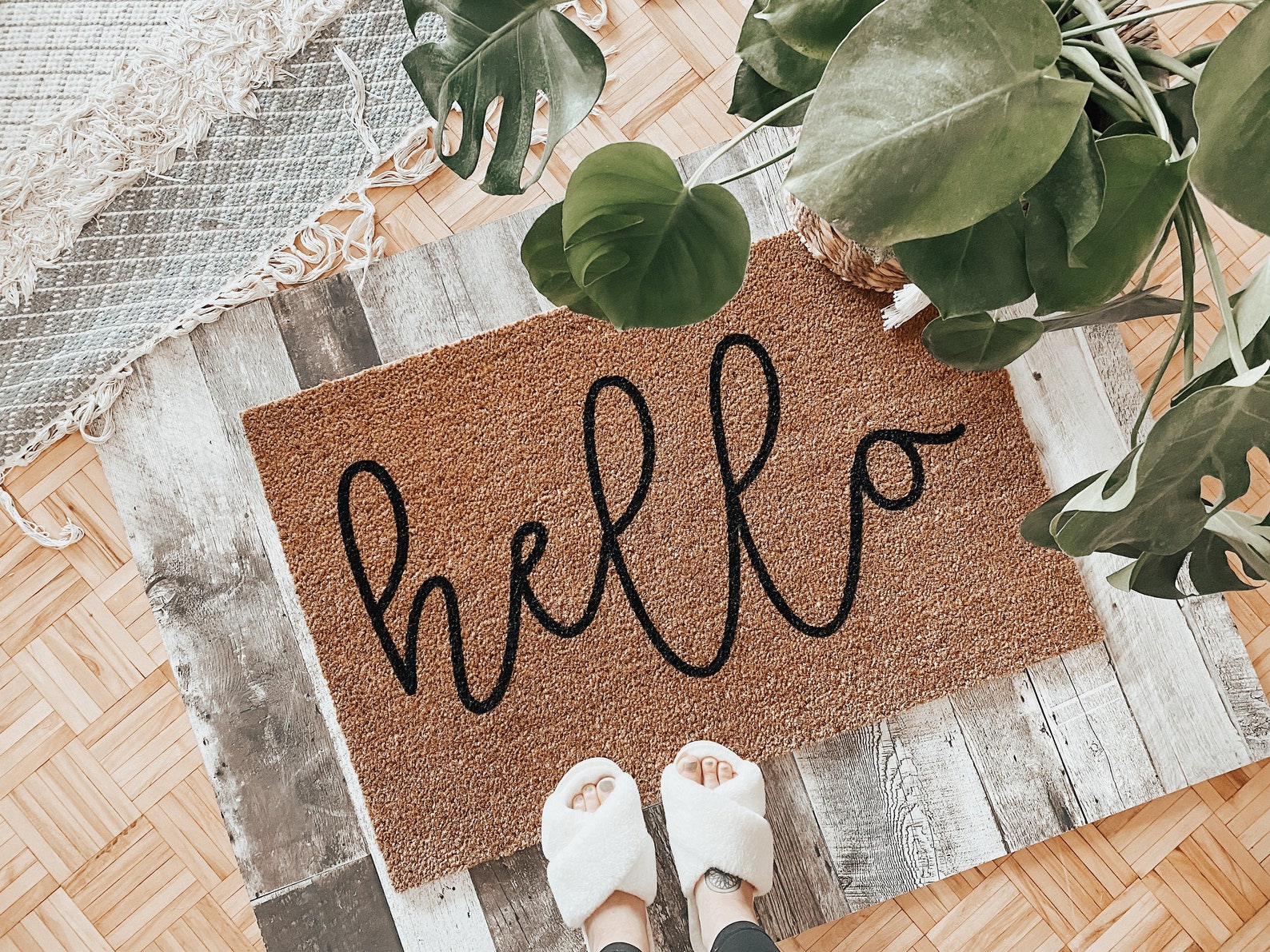Hello Doormat Mat Home Decor Front door Mat Fall Etsy