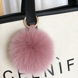 Giant 6" Ball Colorful Fur Keychain/Fox fur pompom keychain/bag charm key ring Christma gift Gold Ring Fluffy Fur Ball/Purse Decoration