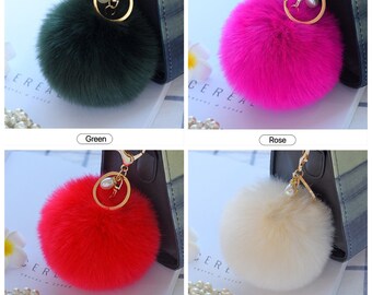 purse puff keychain