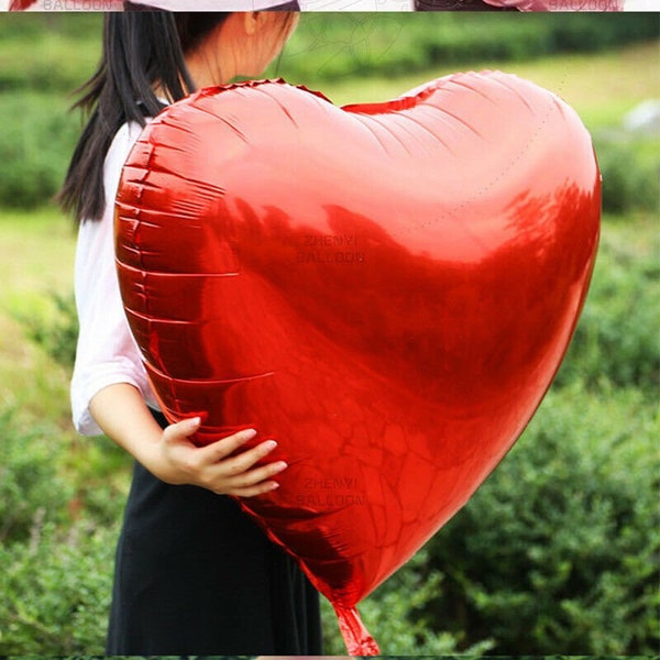 Big Red Balloons-32" Giant Heart Shape Balloons Love Valentine's Day Proposal Wedding Party Foil-Anniversary Party Decoration