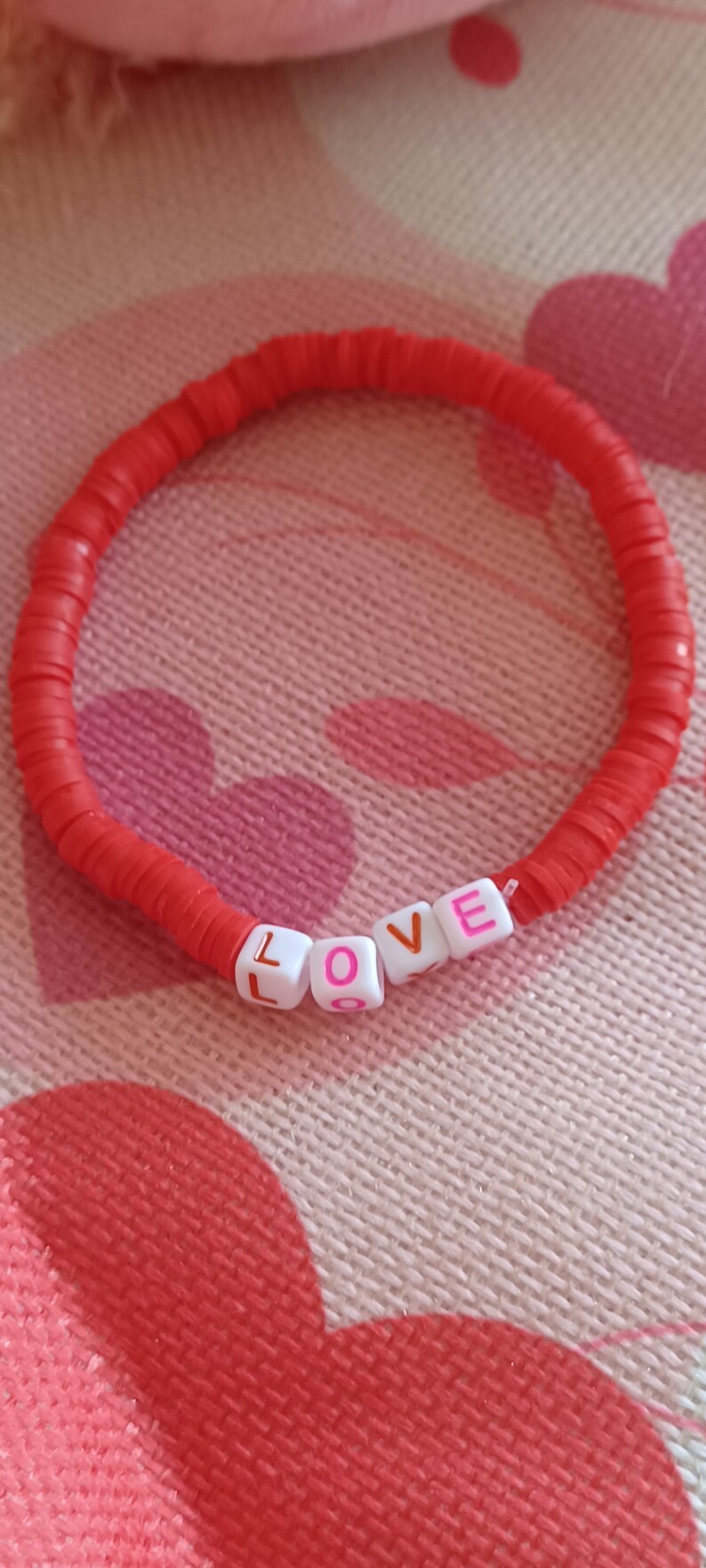 Valentines' Day LOVE Stretchy Bracelet. Etsy