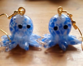 OCTOPUS Earrings blown glass cute!