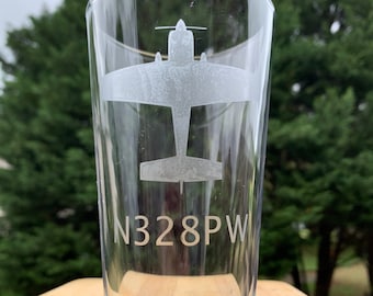 Customized Aircraft Pint Glass