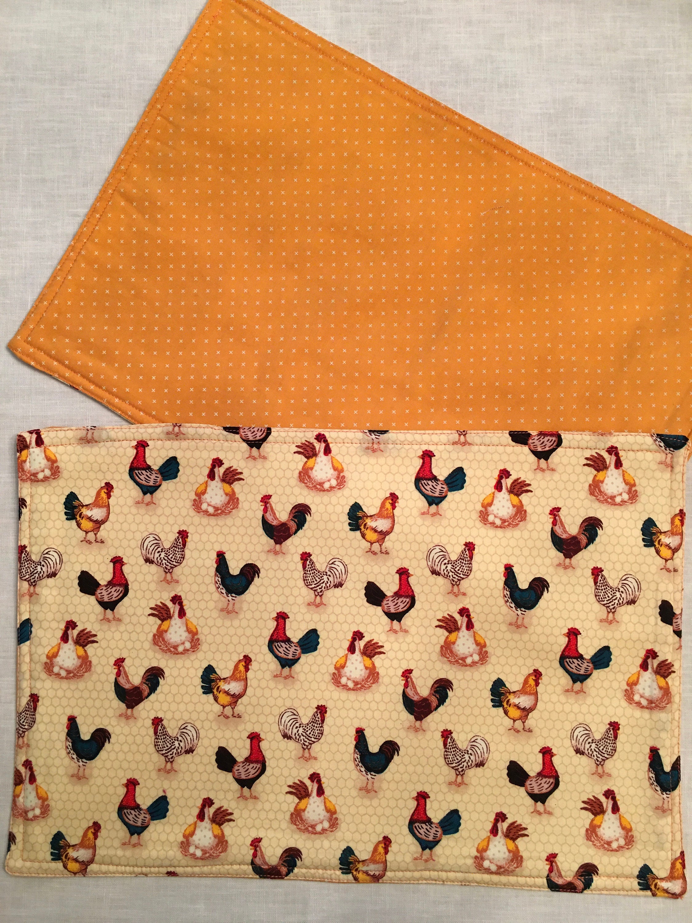 Reversible Chicken Placemats Set of 2 or 4 Etsy