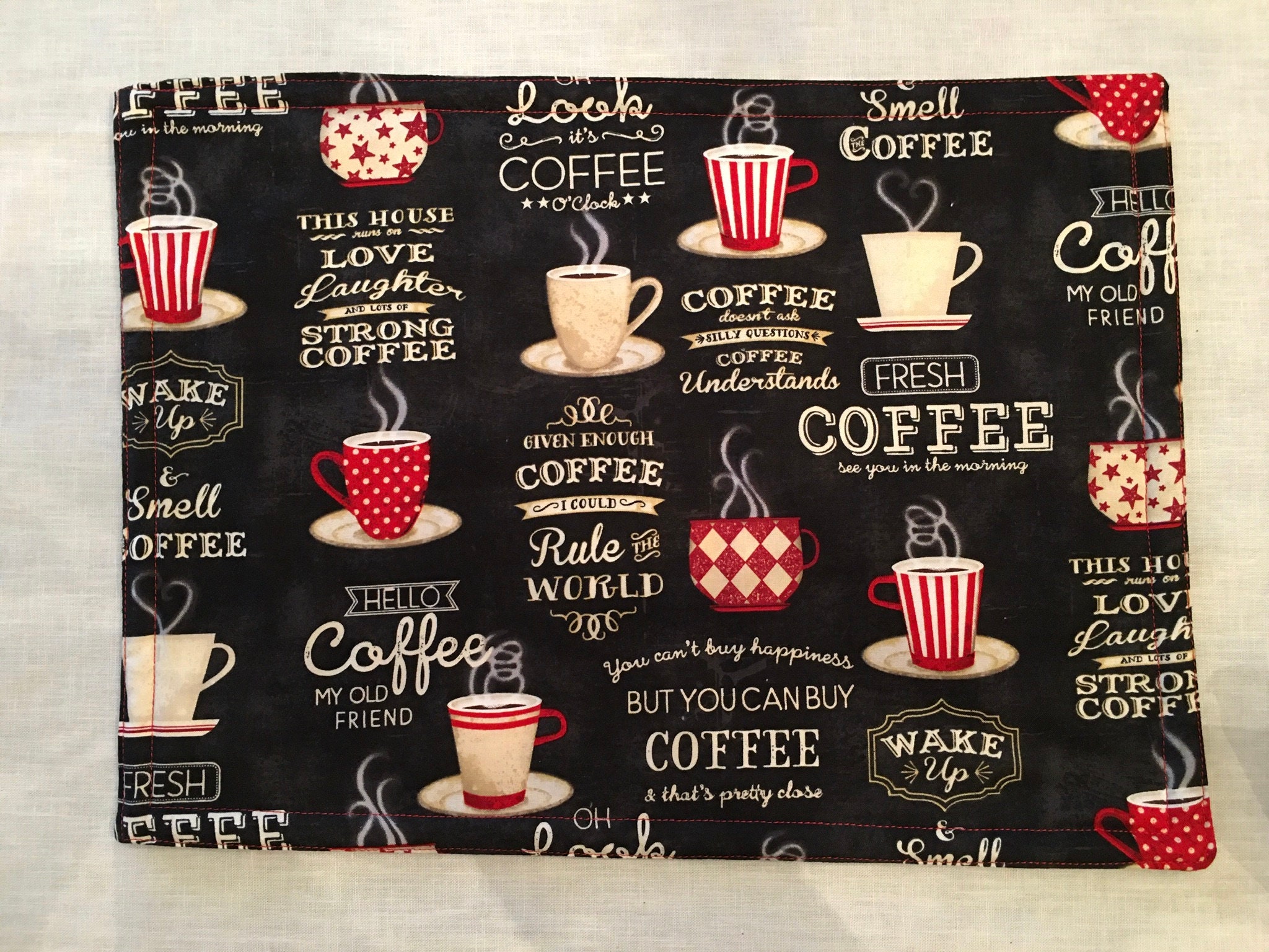 Coffee Themed Placemats Etsy