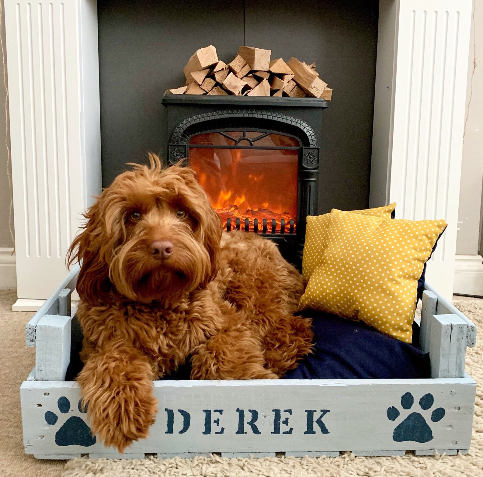 Personalised dog bed / crate pet bed Etsy