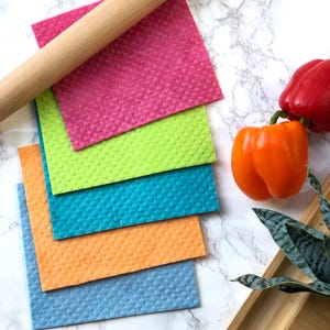 100 Swedish Dishcloth Cellulose Sponge Cloths  ( Mixed Color) Eco-Friendly  Reusable Sweden Dish Cloth -  Dish Cloth Sweden dishcloth