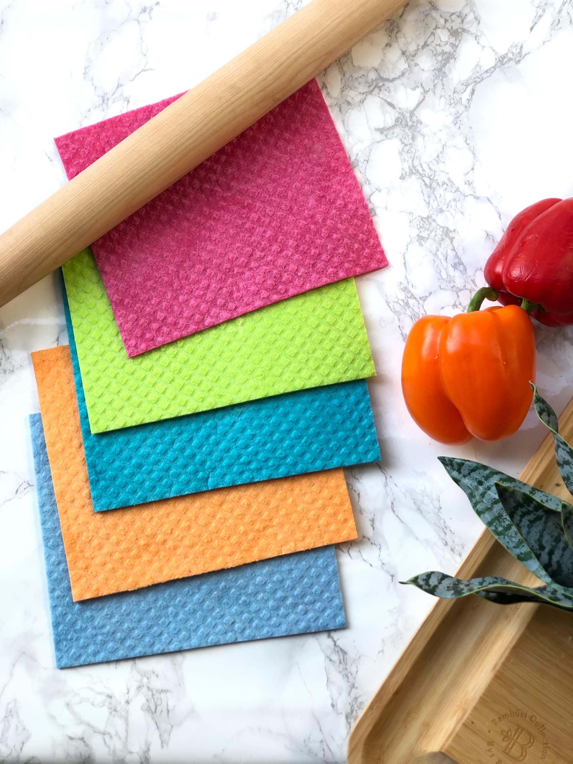 100 Swedish Dishcloth Cellulose Sponge Cloths  ( Mixed Color) Eco-Friendly  Reusable Sweden Dish Cloth -  Dish Cloth Sweden dishcloth