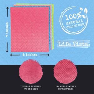 100 Swedish Dishcloth Cellulose Sponge Cloths  Eco-Friendly No Odor ( Rose Red Colo)