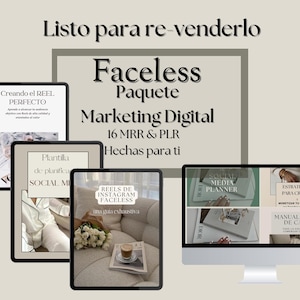 Paquete de Guías de Marketing Digital Faceless con Derechos de Reventa Maestra. Guías de Marketing Digital Realizadas Para Ti con PLR y MRR.