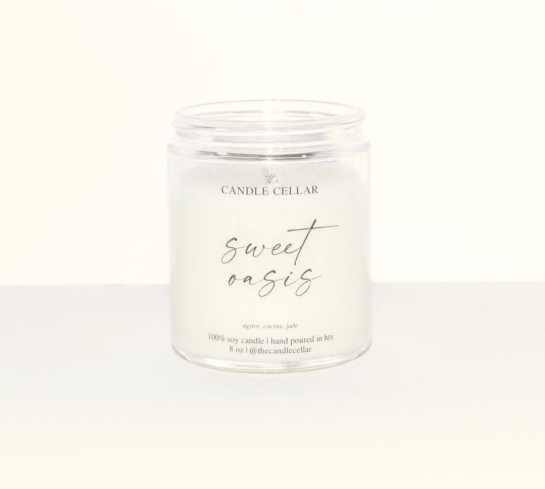 Sweet Oasis Soy Wax Candle Homemade Agave Cactus Candle Etsy
