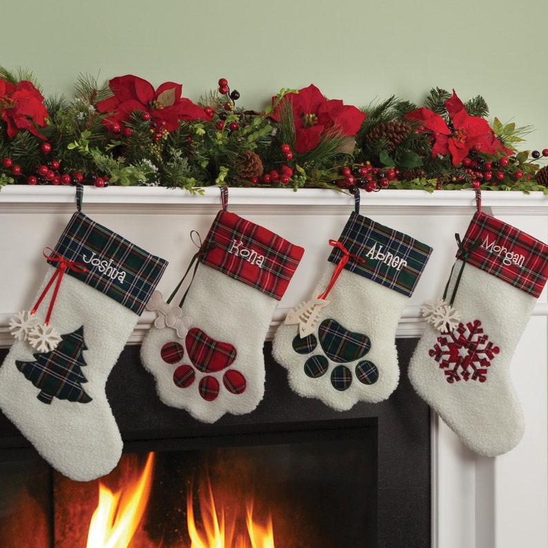 Personalised Christmas Stockings: Pet & Family Embroidered stockings, Xmas Decor, fast delivery, Australian made, Paw Stockings, decorations bild 10