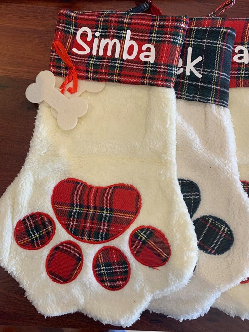 Personalised Christmas Stockings: Pet & Family Embroidered stockings, Xmas Decor, fast delivery, Australian made, Paw Stockings, decorations bild 5