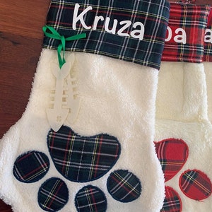 Personalised Christmas Stockings: Pet & Family Embroidered stockings, Xmas Decor, fast delivery, Australian made, Paw Stockings, decorations bild 4