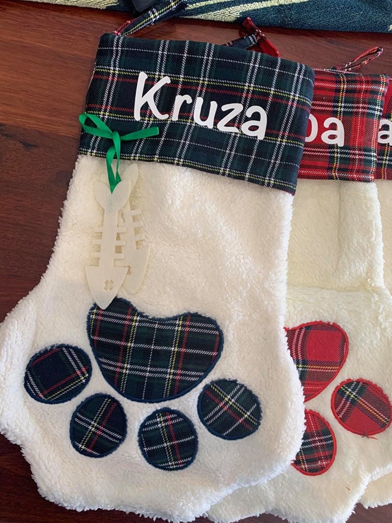 Personalised Christmas Stockings: Pet & Family Embroidered stockings, Xmas Decor, fast delivery, Australian made, Paw Stockings, decorations bild 4