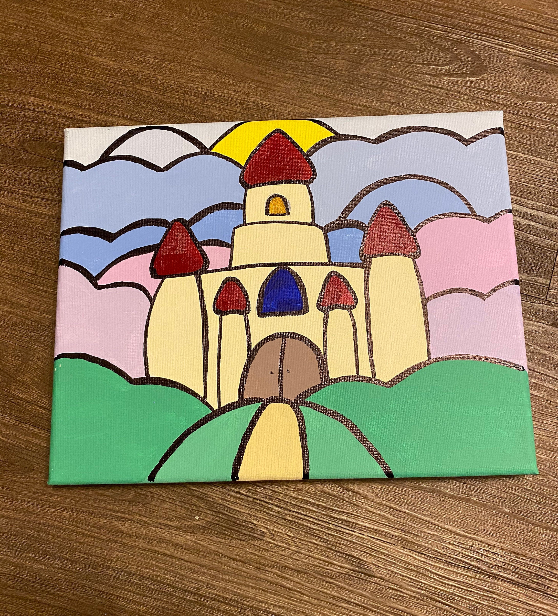 Princess Peachs Castle Painting on Canvas Etsy.de