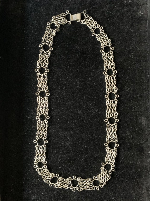 French Vintage 950 sterling silver handmade link c