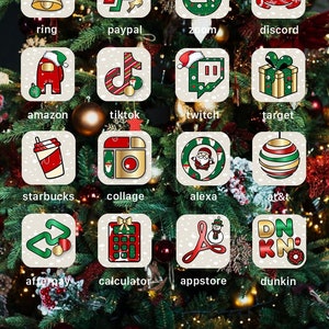 HANDGEMAAKTE KERST App-pictogrammen | Feestseizoen | Gepersonaliseerde startpagina | iPhone + Android | IOS17 + iOS15-pictogramcovers | Kerstvakantie