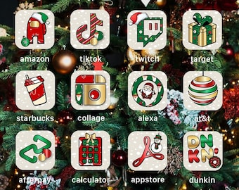 HAND-MADE CHRISTMAS App Icons | Festive Season | Personalized Homescreen | iPhone + Android | IOS17 + iOS15 Icon Covers | Xmas Holidays