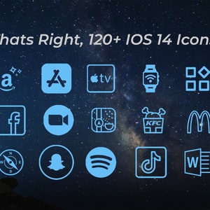iPhone iOS 17 App Icons Pack | Transparent Blue Icons Aesthetic | Social Media Phone IOS17 | Cute Personalised Home Screen Widget