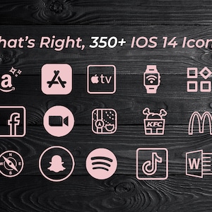 350+ iPhone iOS 17 App PNG Icons Pack | Transparent Pink Icons Aesthetic | Social Media Phone IOS17 | Cute Personalised Home Screen Widget