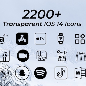 2200+ iPhone iOS 17 App PNG Icons Pack | Transparent Black Icon Aesthetic | Social Media Phone IOS17 | Cute Personalised Home Screen Widget