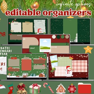 MEGA CHRISTMAS Collection Editable | Desktop Organizers | Laptop Wallpaper Winter Aesthetic | Windows & Macbook | Xmas Personalized Folders