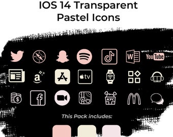 1050+ iPhone IOS 14 App Icons 3 Colour Pack | Transparent Icons Aesthetic | Social Media Phone IOS14 | Personalised Home Screen Widget