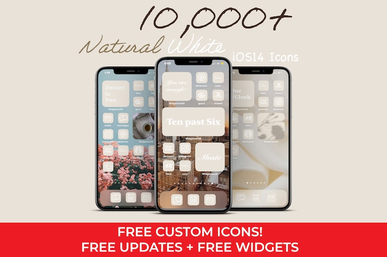 10,000 High Resolution iOS Neutral White Icons Pack iPhone IOS 14 App Aesthetic Free Custom Icons IOS14 Phone Home Screen Widget image 7