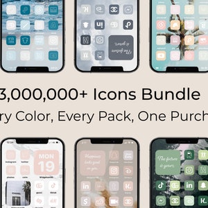 3,000,000+ High Resolution iOS Icons Pack Mega Bundle | iPhone IOS 17 App Aesthetic | Free Custom Icons | IOS17 Phone Home Screen Widget