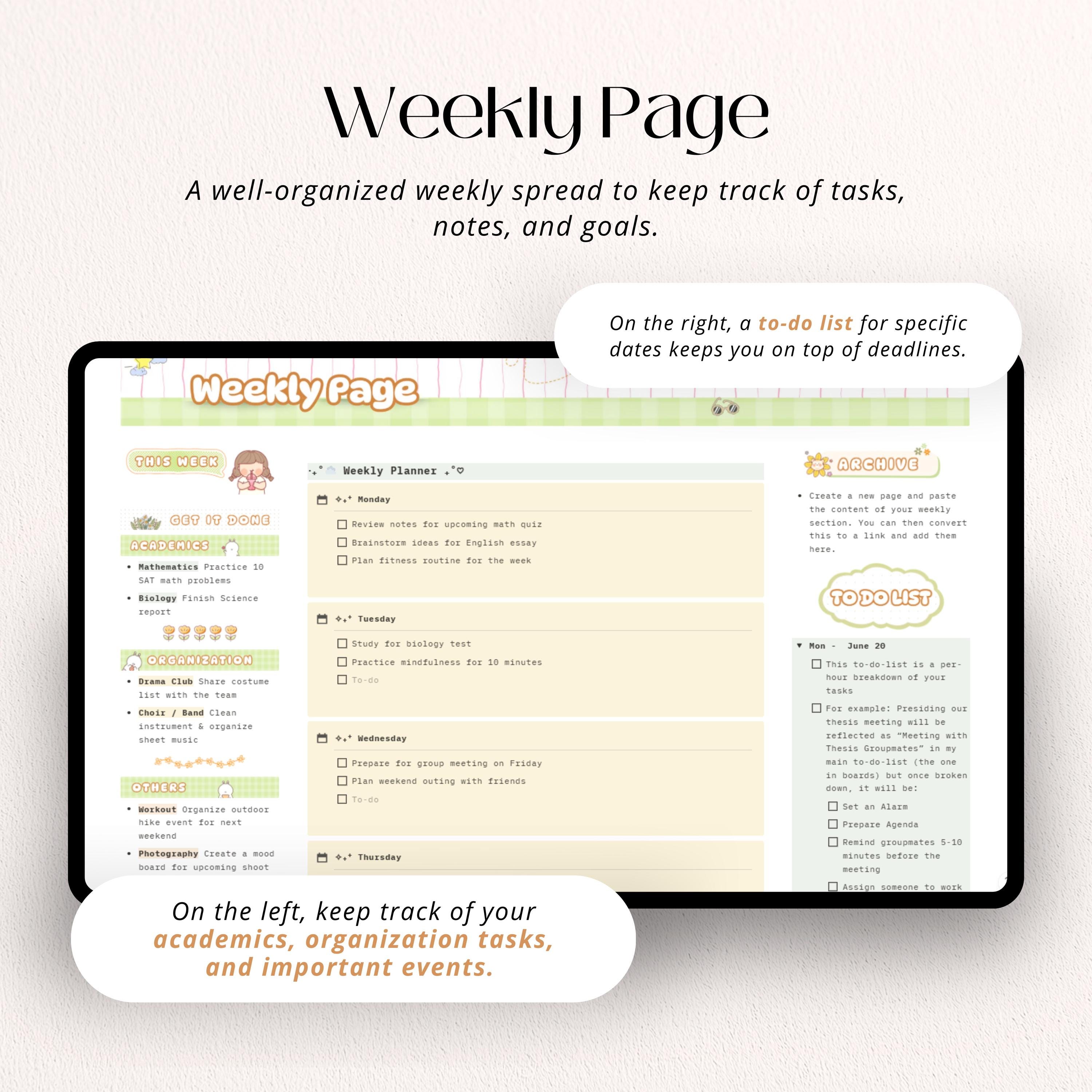 Notion Student Planner Template, School Assignment Tracker, College ...